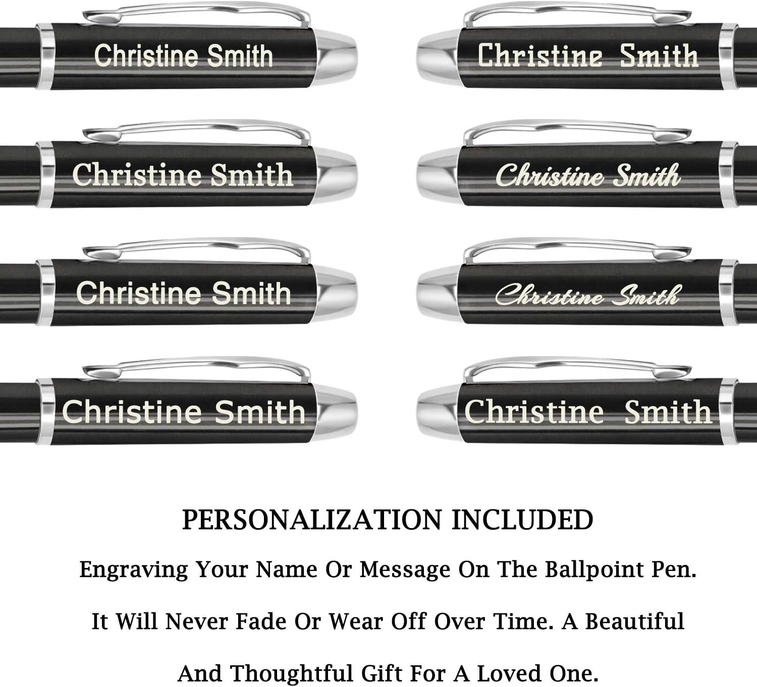 Amlion Personalized Pens Custom Engraved Pen with Name, Refillable Medium Refill, Personalized Gifts for Men Women