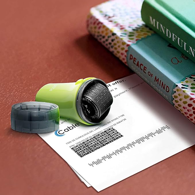 Guard Your ID Security Roller Set for Identity Theft Protection Advanced 2.0 Stamping and Redacting (Regular 3-Pack, Green)