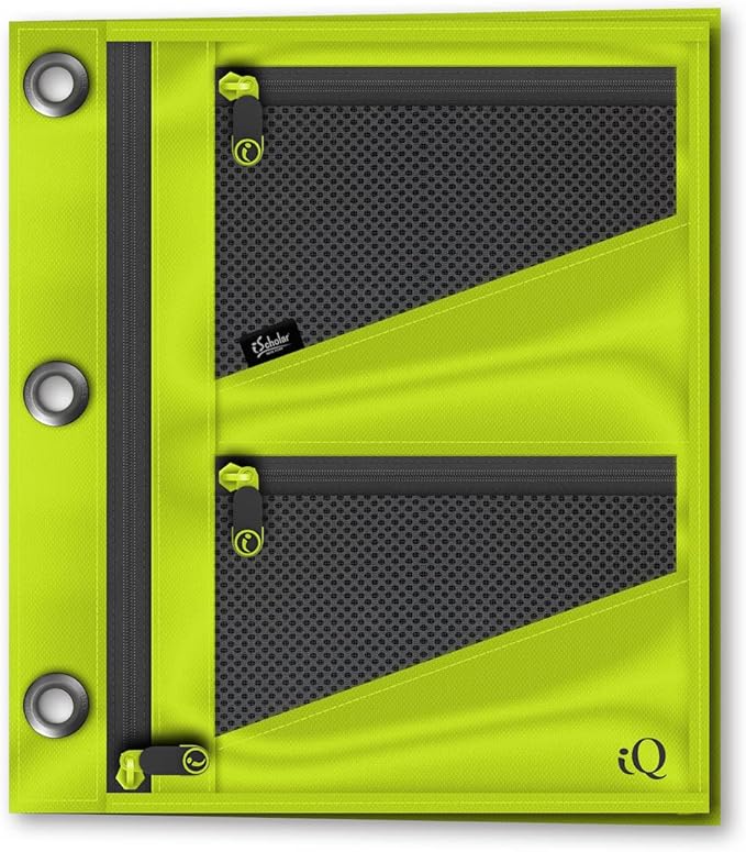 iScholar Jumbo Expandable Pencil Pouch, 3 Pockets, Color Will Vary (55035)