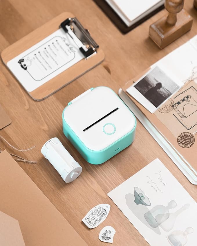 Memoking T02 Mini Printer Paper Holder - Compatible with Phomemo M02 Portable Printer, Sticker Paper Bracket, White