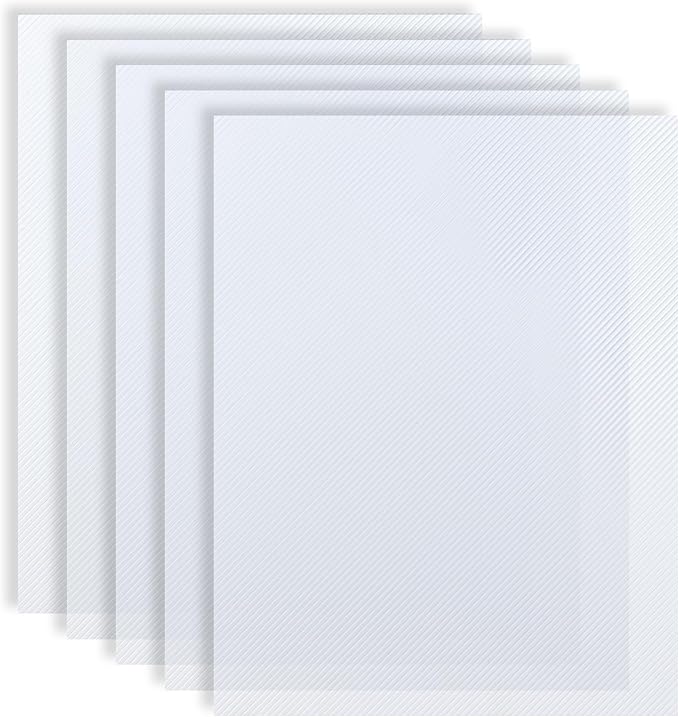 Binditek 15 Pack 16 Mil Binding Presentation Covers,Heavyweight Polycovers with Lined Pattern, 8-1/2 x 11 Inches Binding Front Covers, Letter Size, Square Corners, Un-Punched, Office Supplies