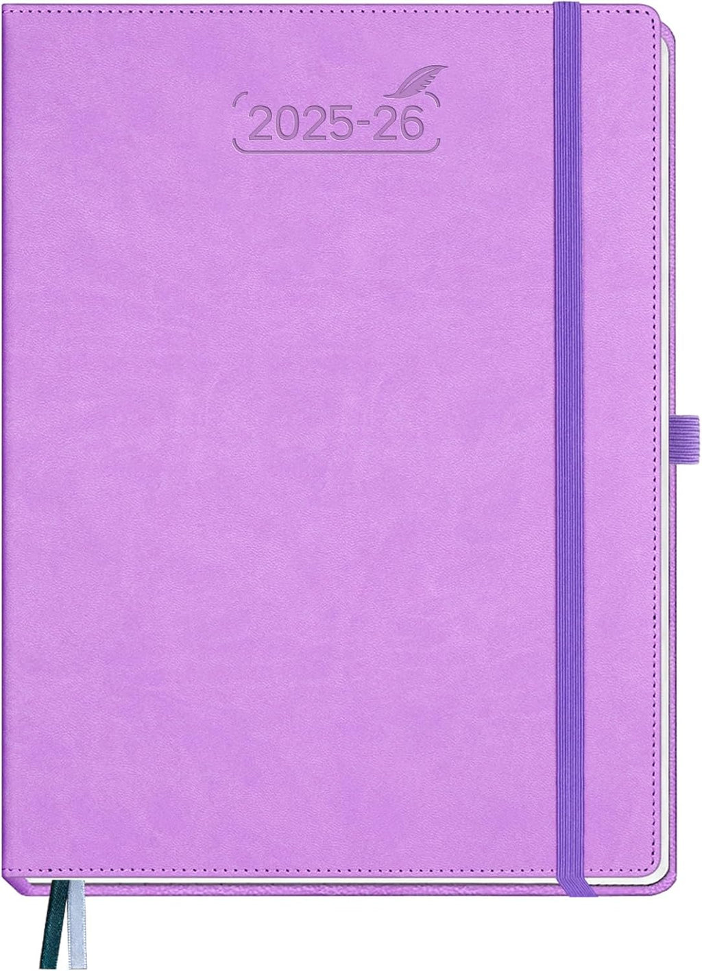 BEZEND Planner 2025-2026 Weekly and Monthly, 8.5" x 11" Academic Calendar (Jul 25-Dec 26) Vertical Daily Appointment with Hourly Timeslot & Monthly Tab, PU Leather Hardcover - Lavender