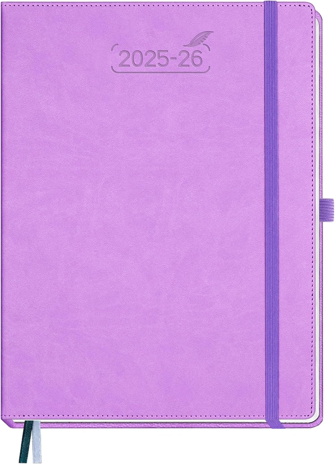 BEZEND Planner 2025-2026 Weekly and Monthly, 8.5" x 11" Academic Calendar (Jul 25-Dec 26) Vertical Daily Appointment with Hourly Timeslot & Monthly Tab, PU Leather Hardcover - Lavender