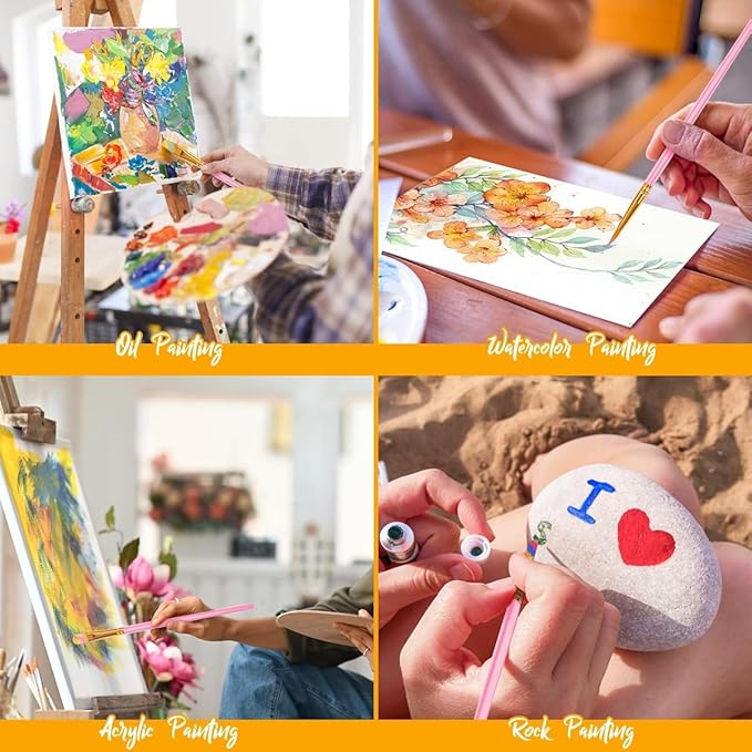 Easter Gifts for Kids, Teen Girl Girls Trendy Stuff, Easter Basket Stuffers, Soucolor Acrylic Paint Brushes Art Set for Acrylic Painting Oil Watercolor Canvas Boards Egg Rock Body Face Nail
