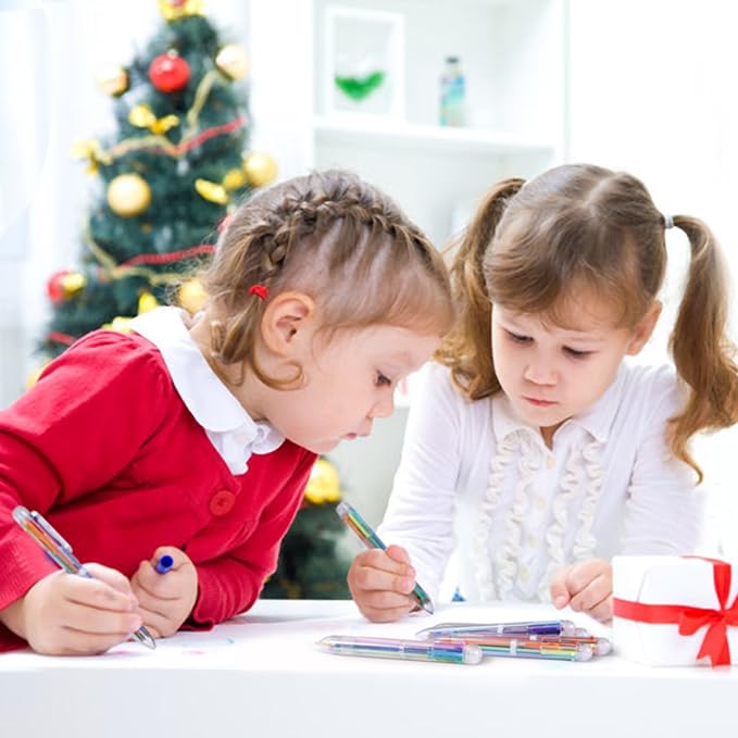 favide 12 Pack 0.5mm 6-in-1 Multicolor Ballpoint Pen,6-Color Retractable Ballpoint Pens for Office School Supplies Students Children Gift,Kids Party Favors