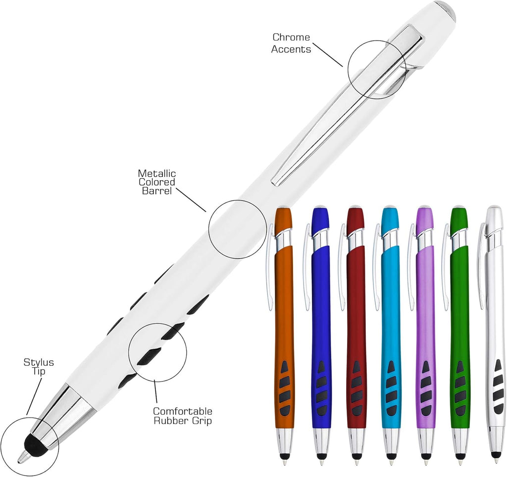 Personalized with Your Custom Logo or Text Pens-300 Pack Bulk-for Businesses, Parties, and Events, 2 in 1 Capacitive Stylus & Ballpoint Pen Compatible with Most Touchscreen Devices, Red