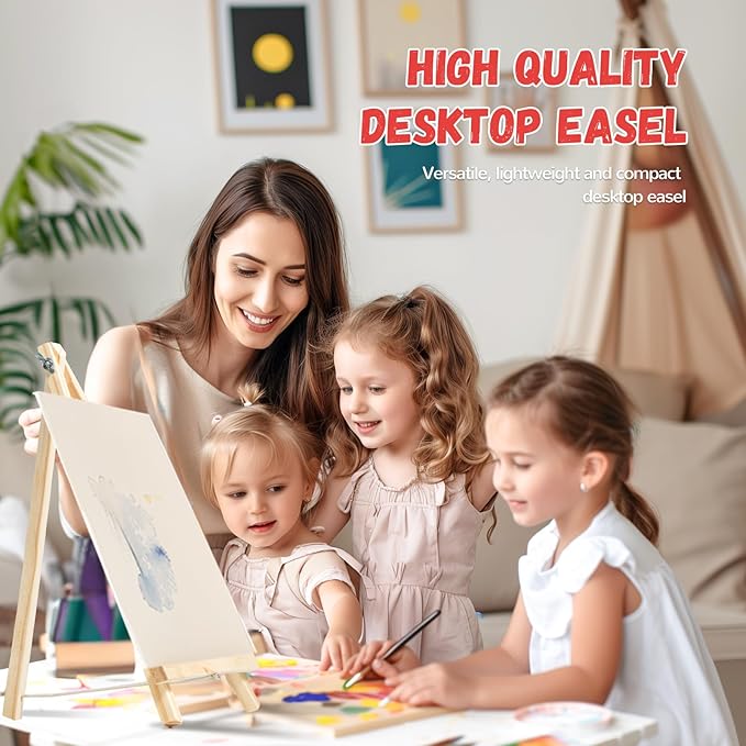 Zhithink 10 Pack Wood Easels Stand for Painting Canvas 11.8 Inch, Tripod Art Tabletop Easels for Kids Student, Photo Picture Sign Holder