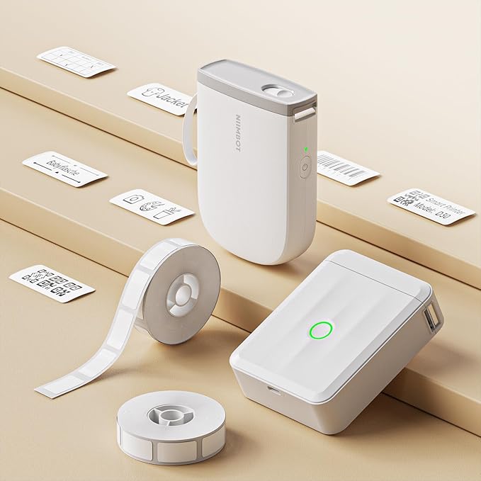 NIIMBOT D110 Label Maker Tape Adhesive White Label Paper 0.55" X 1.97" (14 X 50mm) 130 Labels/Roll, Compatible for NIIMBOT D11 D110 Label Printer, Thermal Paper Black on White, 3-Roll