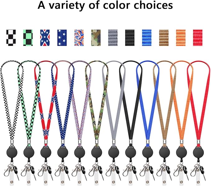 6 Pack Retractable Badge Lanyards and ID Badge Holder, Strap Lanyard with Swivel Metal Clasp for Badge Holders, Keychains, Offices, Staff, Students, Employees, Orange