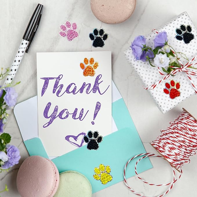 Paw Print Stickers,1.5" Holographic Shiny Bear Paw Print Stickers,Dog Puppy Paw Stickers Bear Paw Stickers with Perforation Line (500PCS,Black)