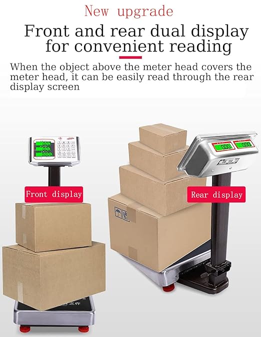 660lb Floor Weight Computing Postal Scale - Digital Large Platform Scale LB/KG Perfect Industrial Platform Scale Foldable for Postal Luggage Shipping Mailing Weighing Double-Sided Display