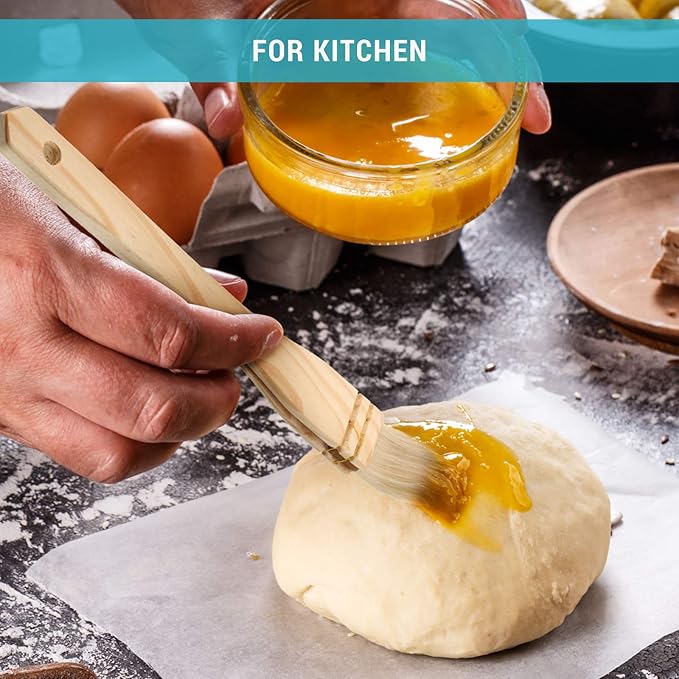 Patelai 3 Pieces Flat Hake Brushes Hake Artist Painting Brushes Set Sheep Hair Bristles for Watercolor, Wash, Ceramic and Pottery Painting(3 Pieces,9 x 1 Inches, 9 x 2 Inches, 9 x 3 Inches)