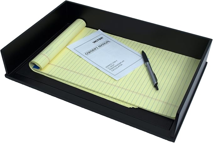 Victor Midnight Black Collection, Legal Size Letter Tray, Black, (1168-5)