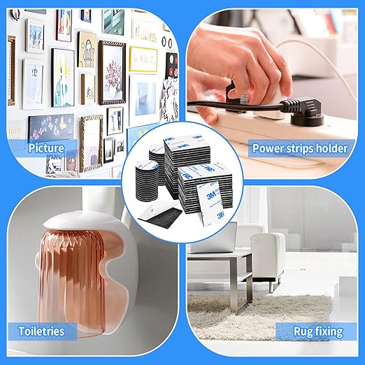 UPINS Double Sided Foam Tape, Strong Sticky Double Sided Foam Pads for Crafts Self-Adhesive Mounting Foam Tape Heavy Duty for Home Wall Decor (60, Black)