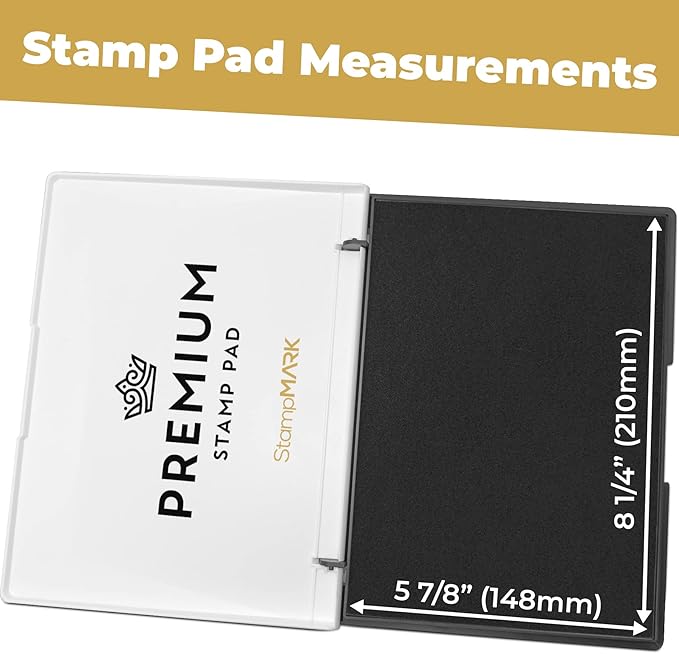Premium Stamp Pad Extra Large Size 6" x 8" - for Traditional Rubber Stamps - Felt Pad Black Color