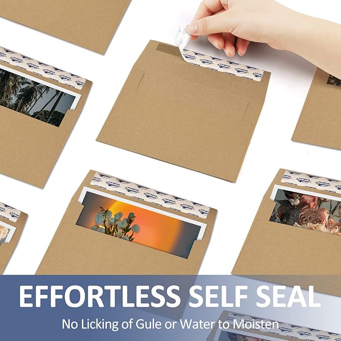 ValBox 100 Qty A6 Envelopes Self Seal 6.5 x 4.75" Brown Kraft Paper Invitation Envelopes for 4x6 Cards, Photos, Invitations, Weddings, Baby Shower, Birthiday, Announcements, RSVP (A6)