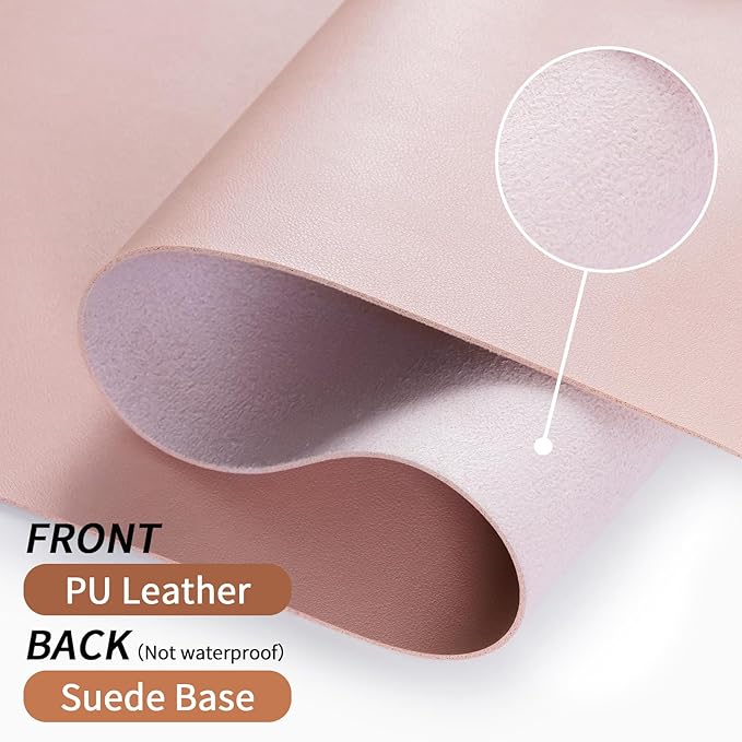 Blossoms Pink Desk Mat, Waterproof Non-Slip Leather Desk Pad, Large Mouse Pad, Desk Writing Pad, Desk Mat for Keyboard and Mouse Desk Organizers and Accessories (31.5×15.7 Inches)