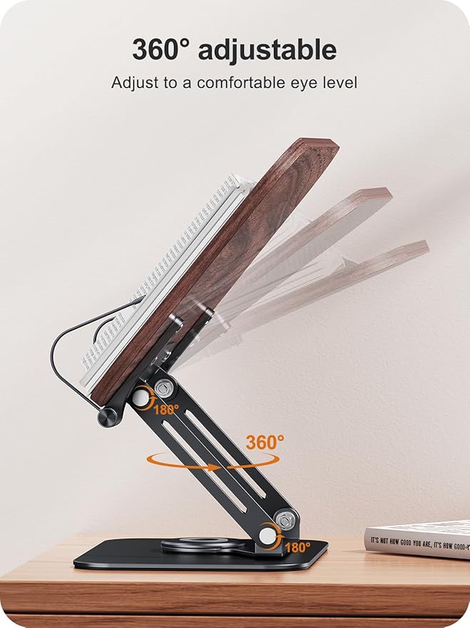 Book Stand for Reading, 360° Adjustable Book Holder, Foldable Book Holder Stand, Cookbook Stand, Textbook Stand, Bible Stand, Music Scores Stand, Laptop Stand, Tablet Stand