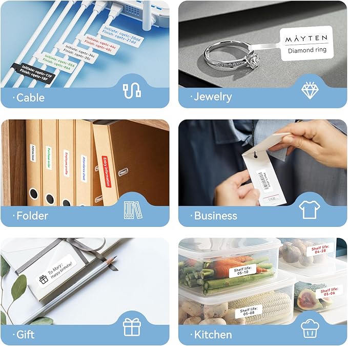 NIIMBOT Thermal Transfer Labels 0.55''x1.57'', Only for B18 Label Maker, PET Material, Waterproof and High-Temperature Resistance, Long Storage Time, White(14x40mm-150)