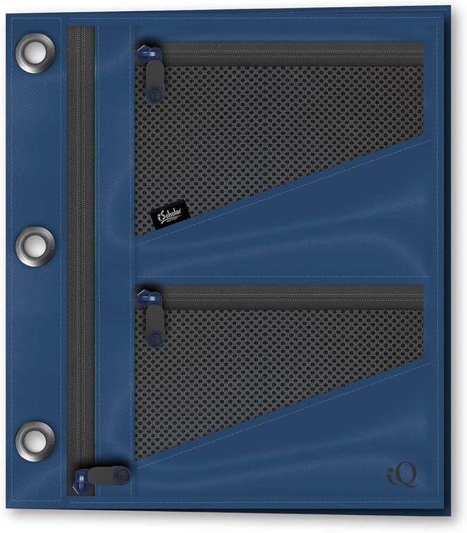 iScholar Jumbo Expandable Pencil Pouch, 3 Pockets, Color Will Vary (55035)