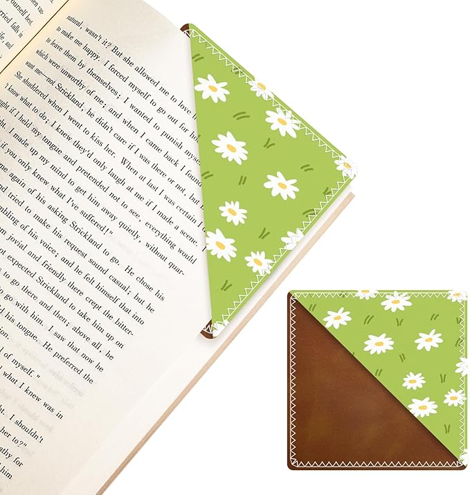 Personalized Leather Bookmarks, Fun & Cute Book Accessories for Reading Lovers, Unbreakable Page Markers for Women Men Girls Boys Student Teacher Kids Retirement Birthday Gifts (Lovely Flower)