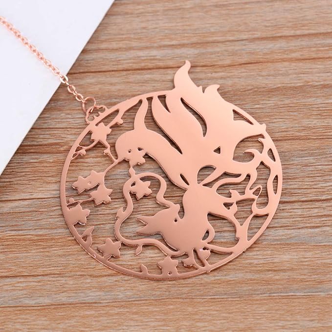 1pcs Metal Bookmark, Beautiful Vintage Bookmarks with Tassels for Women Reader (Nine-Tailed Fox)