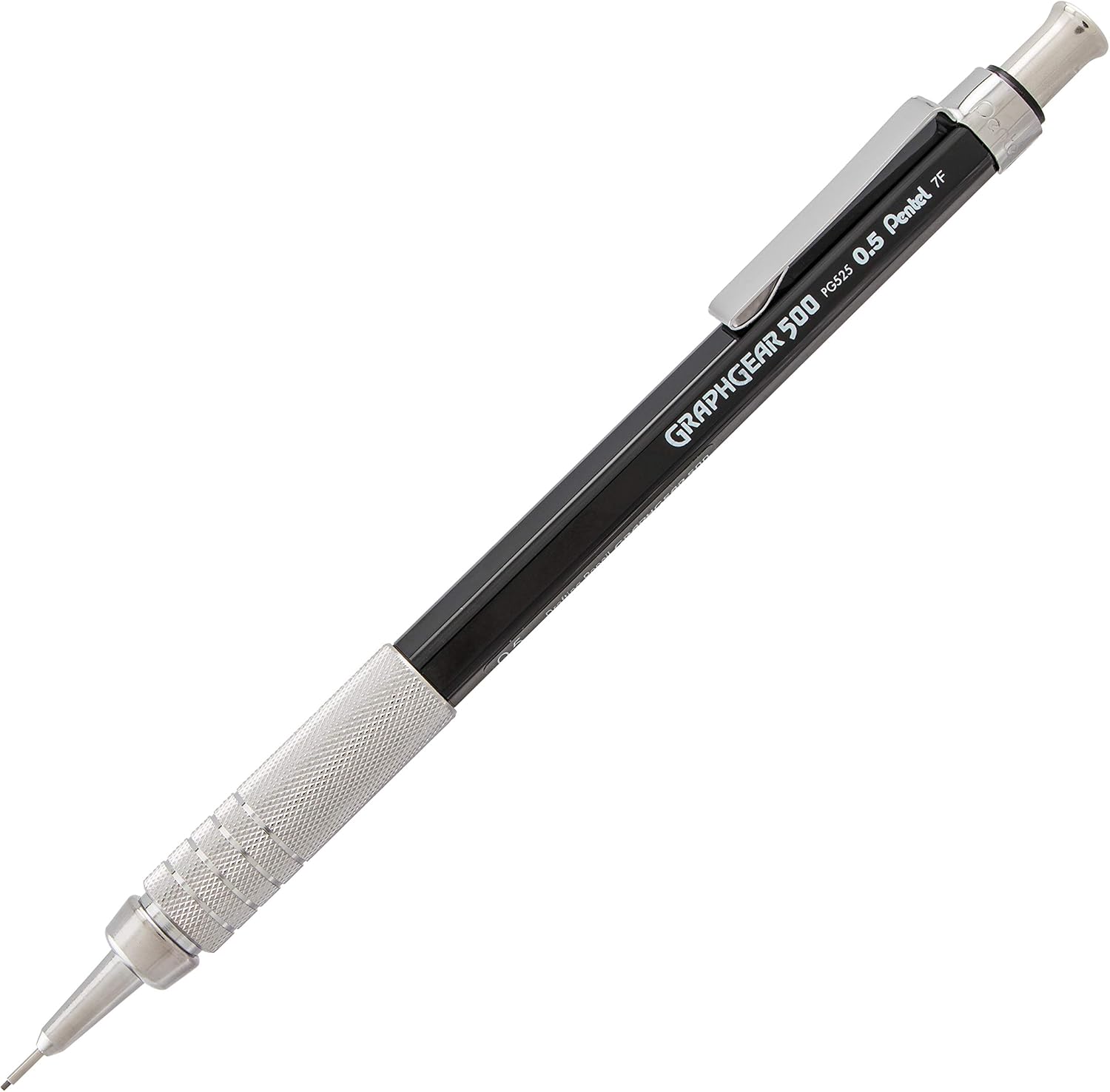 Pentel GraphGear 500 Mechanical Drafting Pencil, (0.5mm), Fine Line, Black Barrel, Pack of 4 (PG525BP4A)