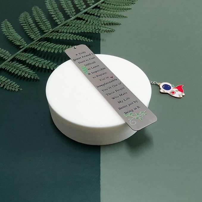 to Friend Bookmarks for Women Men Best Friend Birthday Graduation Farewell Gifts True Friendship Appreciate Engraved Quote Bookmark Personalized Book Lover Christmas New Year Cute Astronaut Keepsakes