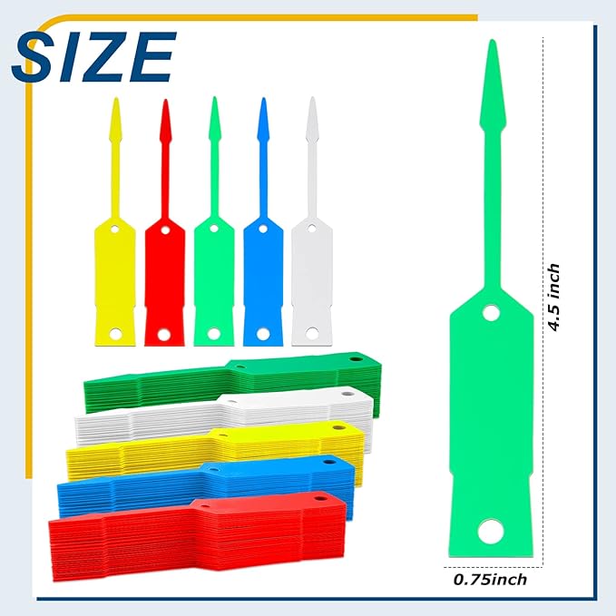 Lewtemi 1000 Pieces Self Lock Arrow ID Key Tags Car Parts Tags Key Ring Repair Labels for Office Automotive Shop Supplies(4 1/2'' X 3/4",Mixed Colors)