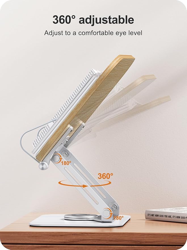 Book Stand for Reading, 360° Adjustable Book Holder, Foldable Book Holder Stand, Cookbook Stand, Textbook Stand, Bible Stand, Hands Rree Book Stand, Laptop Stand, Tablet Stand
