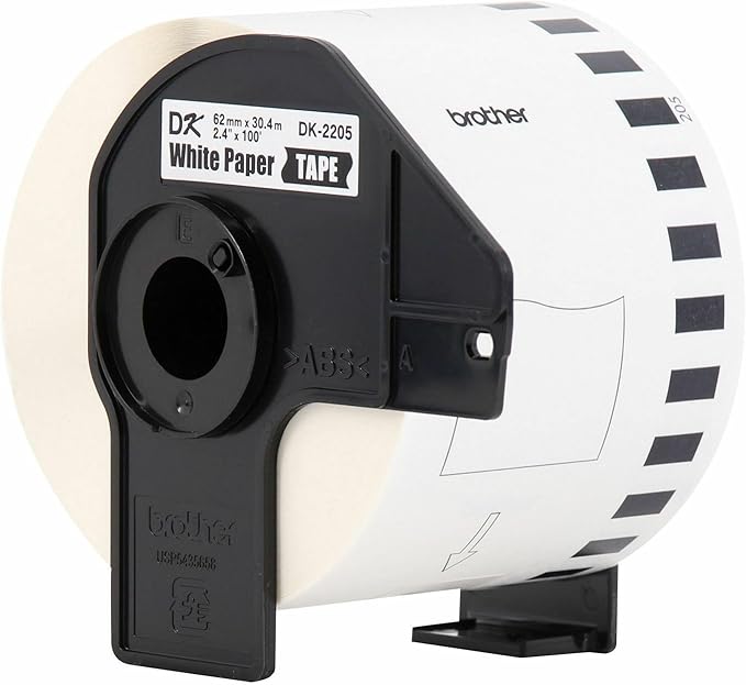 Brother Genuine, DK-2205 Continuous Paper Label Roll, Cut-to-Length Label, 2.4” x 100 Feet, (1) Roll Per Box