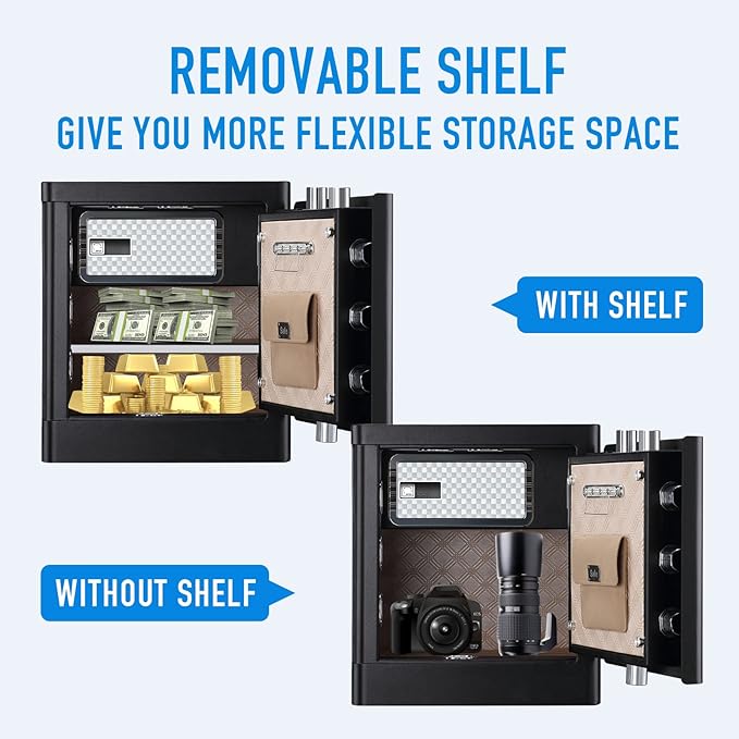 Tenamic Deluxe Biometric Fingerprint Safe Box Smart Touch Screen Fireproof Safe for Home Office Hotel 2.16 Cubic Feet