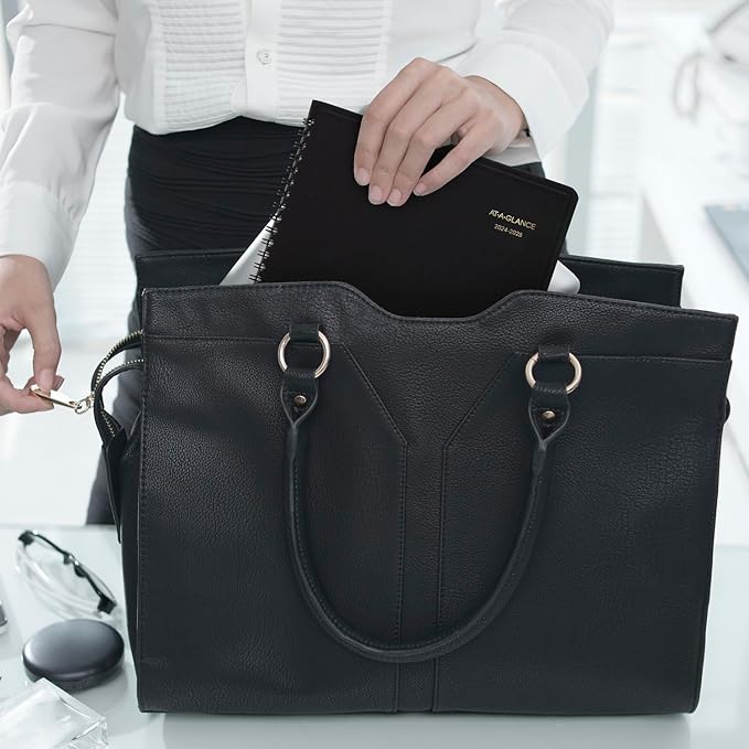 AT-A-GLANCE Planner 2024-2025 Academic, Monthly Appointment Book, 7" x 8-3/4", Medium, Flexible Cover, Black (7012705)