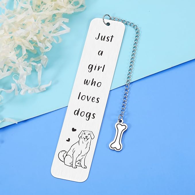 Dog Lovers Dog Mom Gifts for Women, Book Tracker, Book Marks for Reading Women, Birthday Gifts for Book Lovers Friend, Christmas Stocking Stuffers for Teen Girls, White Elephant Thanksgiving Day Gifts