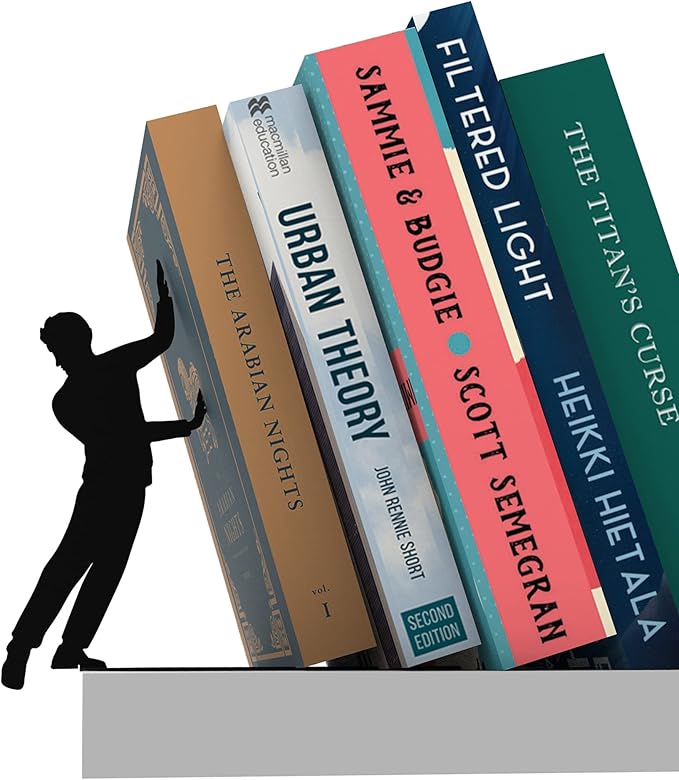 Artori Design Book Ends to Hold Books Heavy Duty - Hidden Metal Bookends for Shelves Desk or countertop - Bookend Book Holder for Home Decorative - Gift for Book Lovers and Home Decor (Cliffhanger)