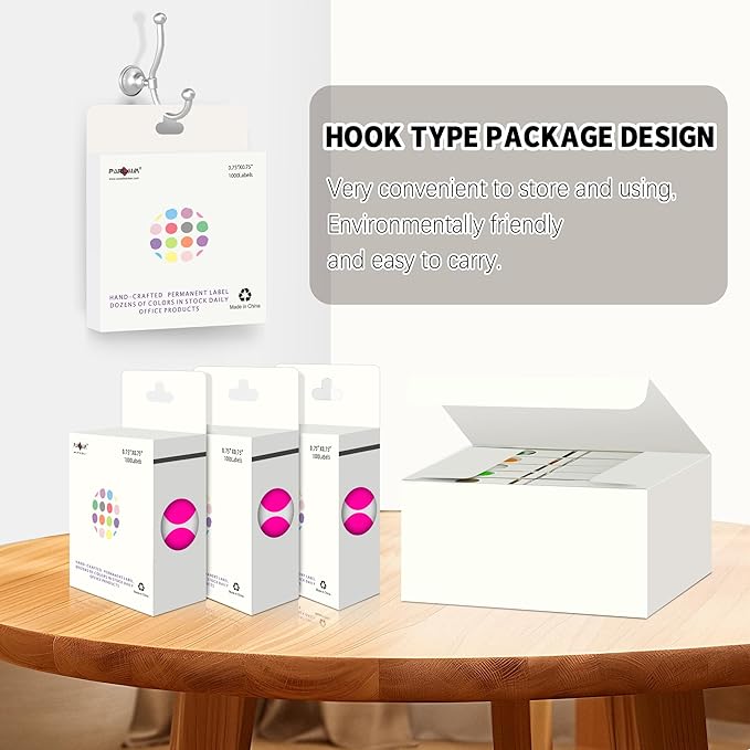 PARLAIM 3/4 Inch Dot Stickers, 10000 Pack Round Color-Code Circle Labels, Permanent Adhesive Color Coding Stickers Garage Sale Sticker - 10 Rolls Fluorescent Pink