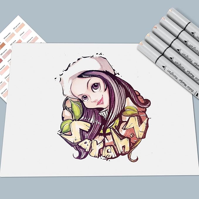 Skin Tone Markers,30 Flesh Colors Alcohol Based Art Markers Pens Set Dual Tips Brush&Broad for Professional Artists Drawing Sketch Illustrations Portrait Comics Anime Coloring