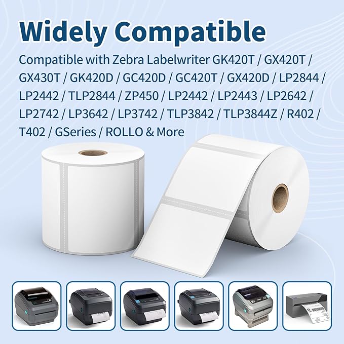 12 Rolls 3" x 2" Direct Thermal Labels - 8400 Labels Multipurpose Address Shipping Labels for Barcode Postage - Adhesive & Perforated, Compatible with Rollo, Zebra, Munbyn, and Other Desktop Printers