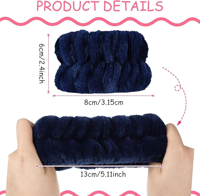 Chuangdi 4 Pairs Wrist Bands for Washing Face Wrist Spa Microfiber Wash Towel Band Scrunchies Absorbent Wristbands Sweatband for Women Prevent Liquid from Spilling