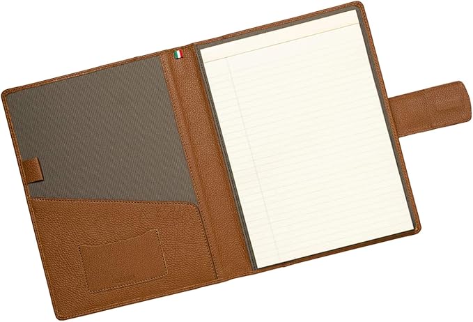 Maruse Italian Leather Executive Padfolio, Folder Organizer with Magnetic Closure and Writing Pad, Handmade in Italy, Rope