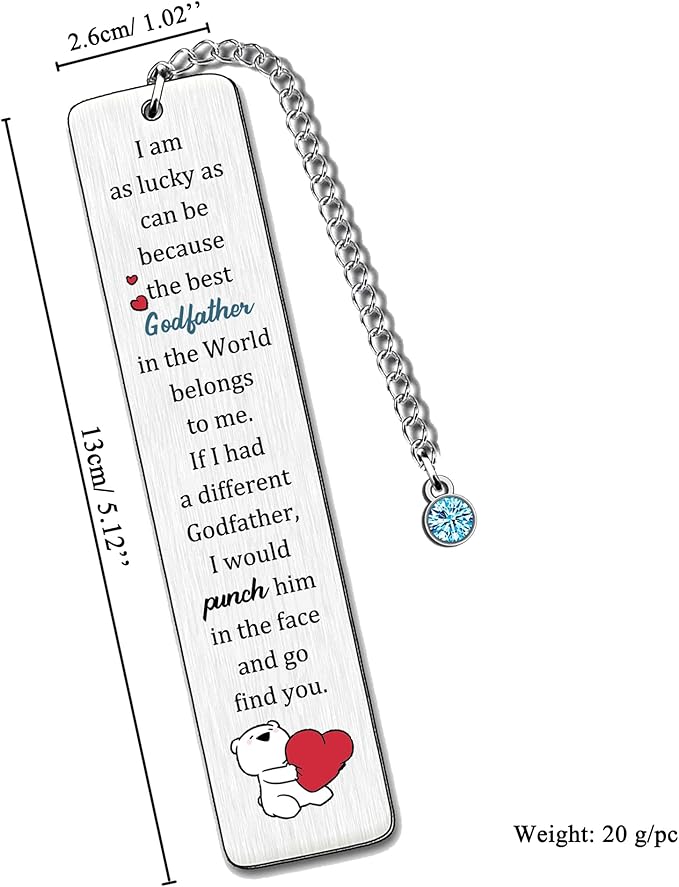 Godfather Bookmarks Fathers Day Gift Bookmarker Appreciate Birthday Present Men Retirement Appreciate The Best Godfather in The World Family Love Keepsakes Christmas Thanksgiving Book Accessory