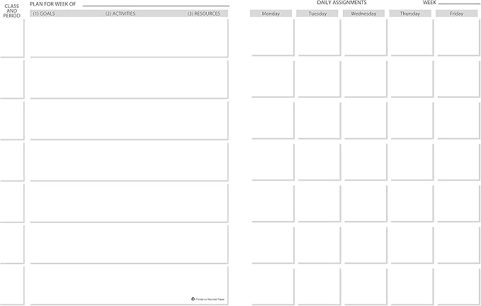 House of Doolittle HOD51607 Combination Lesson Planner & Class Record Book, Acid Free Paper/Leatherette, Blue