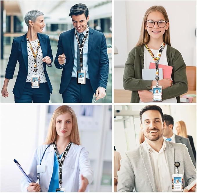 Cartoon Mouse Lanyards Badge Holder, Adjustable Lanyard with Retractable Badge Reel,Inspirational ID Badge Holder for Teachers, Nurses, Students, Office Staff & Everyday Essentials