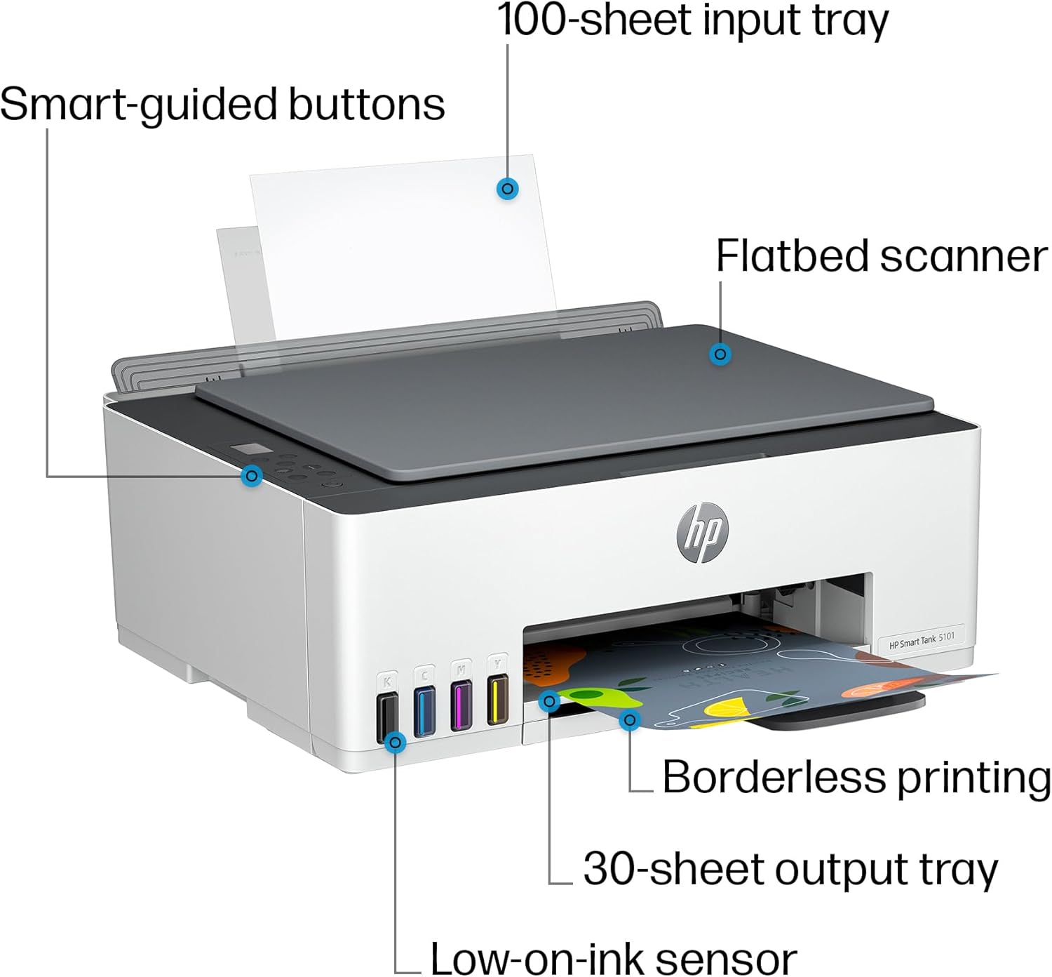 HP Smart Tank 5101 Wireless All-in-One Ink Tank Printer with up to 2 years of ink included (1F3Y0A)