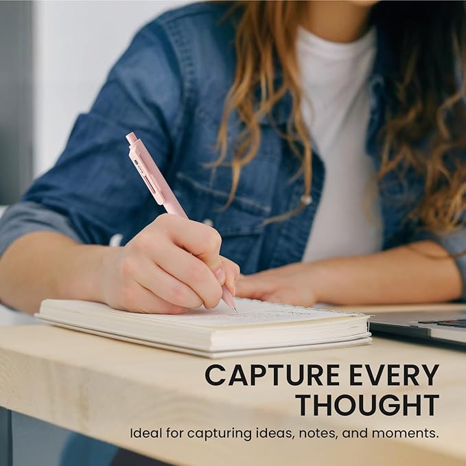 Gel Pens, 6 Pcs Quick Dry Blcak Gel Ink Pens, 0.5mm Fine Point Smooth Writing Pens for Journaling and Note Taking, Cute Aesthetic Pens for Women & Men-Pastel