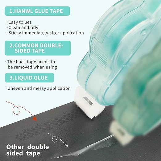 4 Pack Double Sided Tape Roller for Crafts,Adhesive Glue Runner for Scrapbooking,Journaling Home School Office Supplies,Scrapbook Tape,0.23IN x 39FT