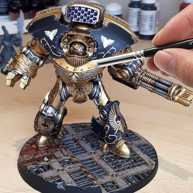 Dry Brush Miniature Painting,Dry Brush Set,5 Sizes Hobby Detail Paint Brush Set,Acrylic Paint Brushes for Tabletop & Wargames,40k,Citadel,Scale Model,DND Miniatures,Watercolor Oil Painting