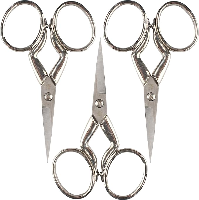 JubileeYarn Leg Shaped Cast Embroidery Craft Scissors - Silver - 3 Scissors