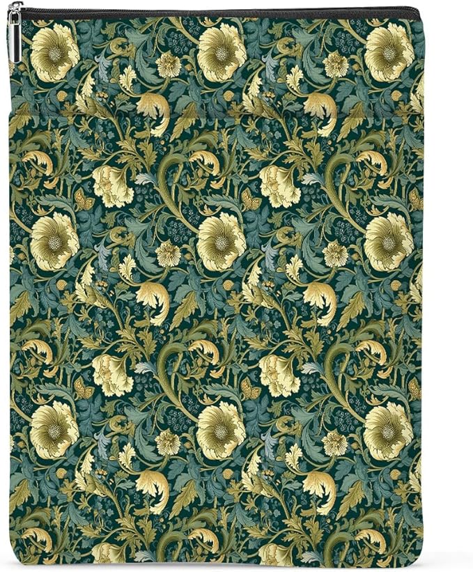 Botanical Book Sleeve, Classic Flower Book Covers for Paperbacks, Floral Book Pouch Book Protector, Book Lovers Gifts for Women Girls Mom, Book Accessories Book Club Gifts Christmas Birthday Gifts