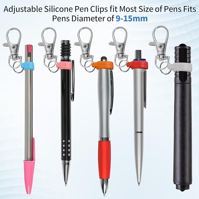 6PCS Retractable Pen Holders - Clip on Pens for Badge Reel, Perfect Pen Holder for Lanyard, Nurses, and X-ray Marker Holder